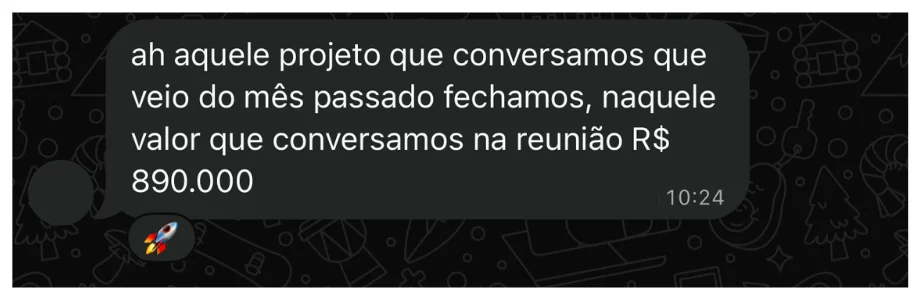 Conversa real com cliente