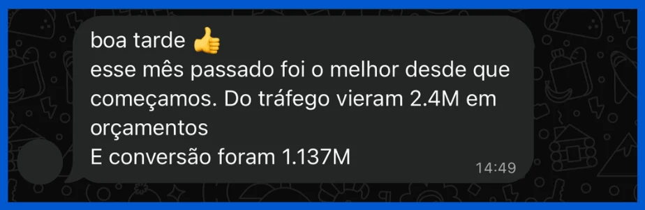 Conversa real com cliente