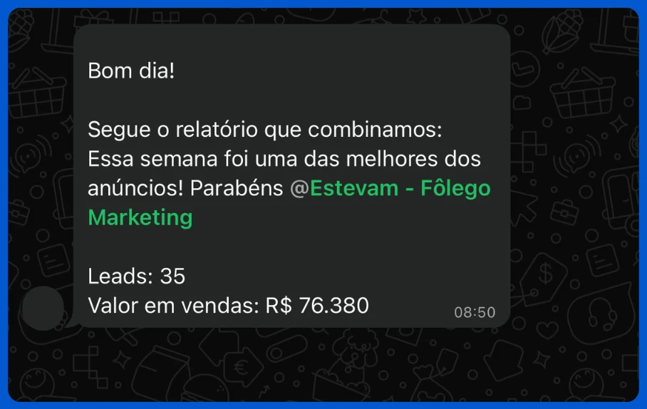 Conversa real com cliente